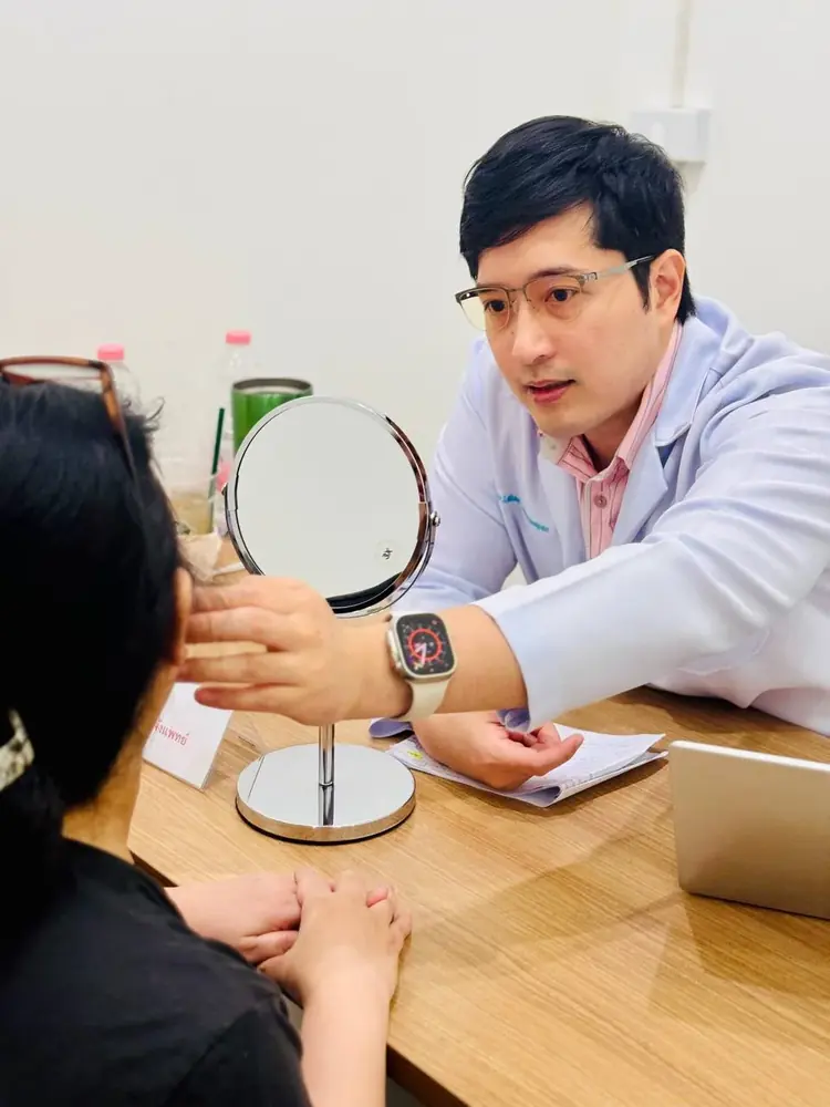 A consultation taking place at KPB Clinic